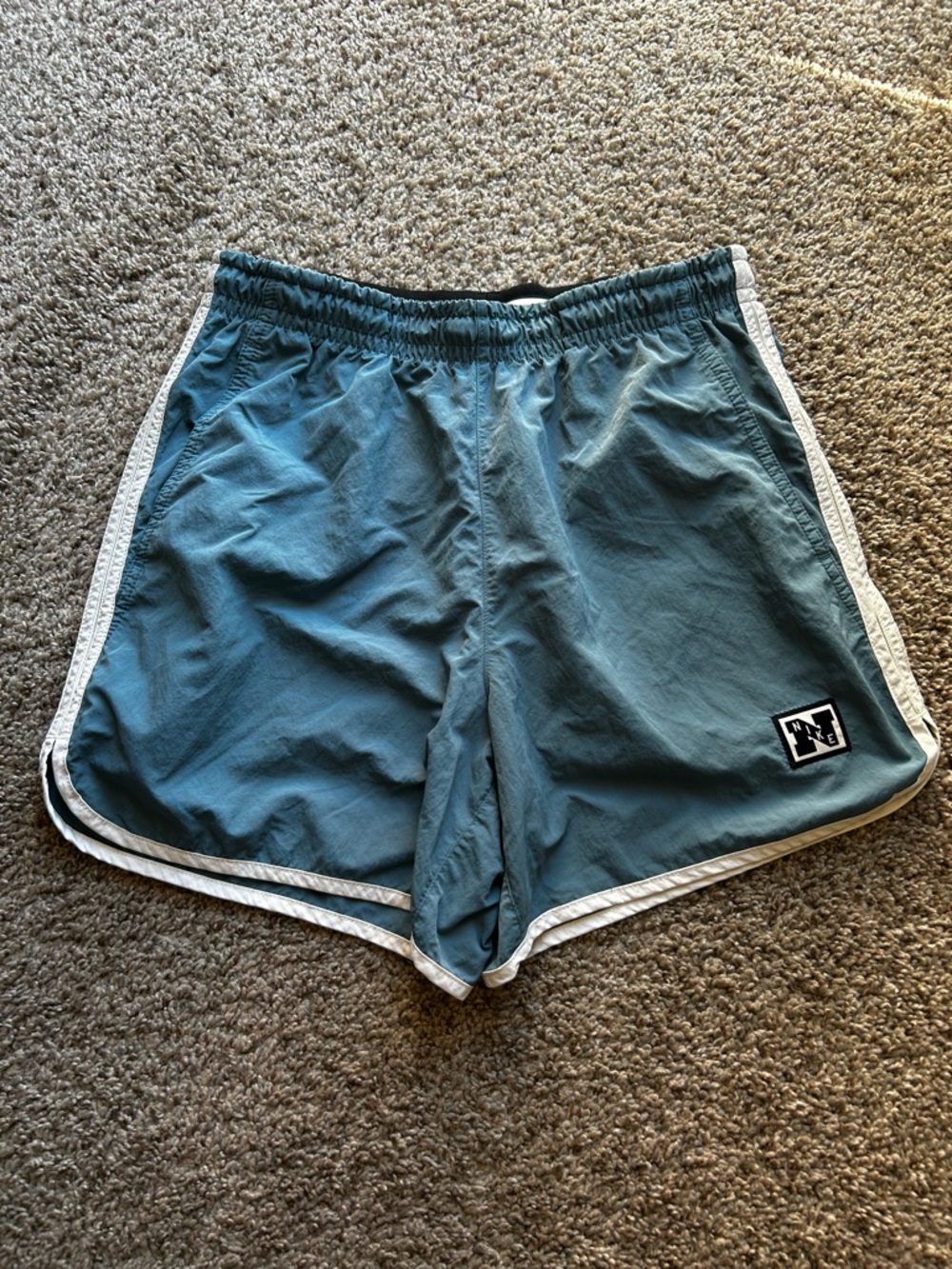 Nike Men's Teal Athletic Shorts with White Trim